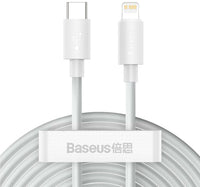 Baseus Data Cable Type-C to Lightning, 5A, 1.5 m, White, TZCATLZJ-02 Lulu Hypermarket