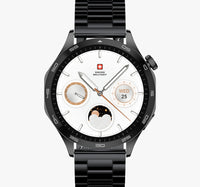 Swiss Military Swiss International Smart Watch, 1.43 AMOLED Display, Black Frame with Black Metal Strap