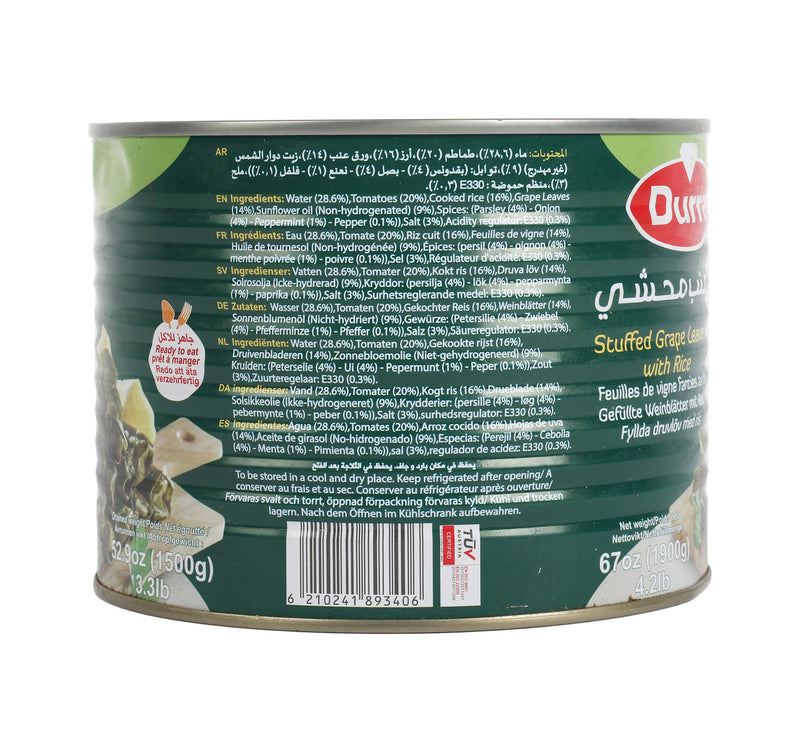 Durra Stuffed Grape Leaves With Rice 1.9 kg