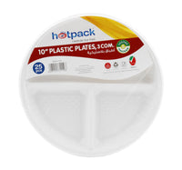 Hotpack Divider Plastic Plates 10" 25 pcs