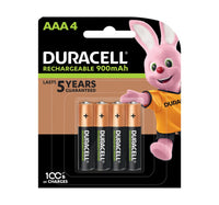 Duracell Rechargeable AAA 900mAh Batteries, pack of 4
