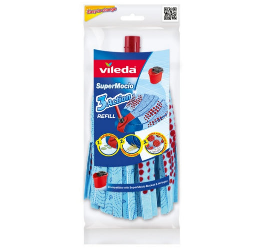 Vileda Super Mop 3 Action Floor Cleaning Mop Refill 1pc