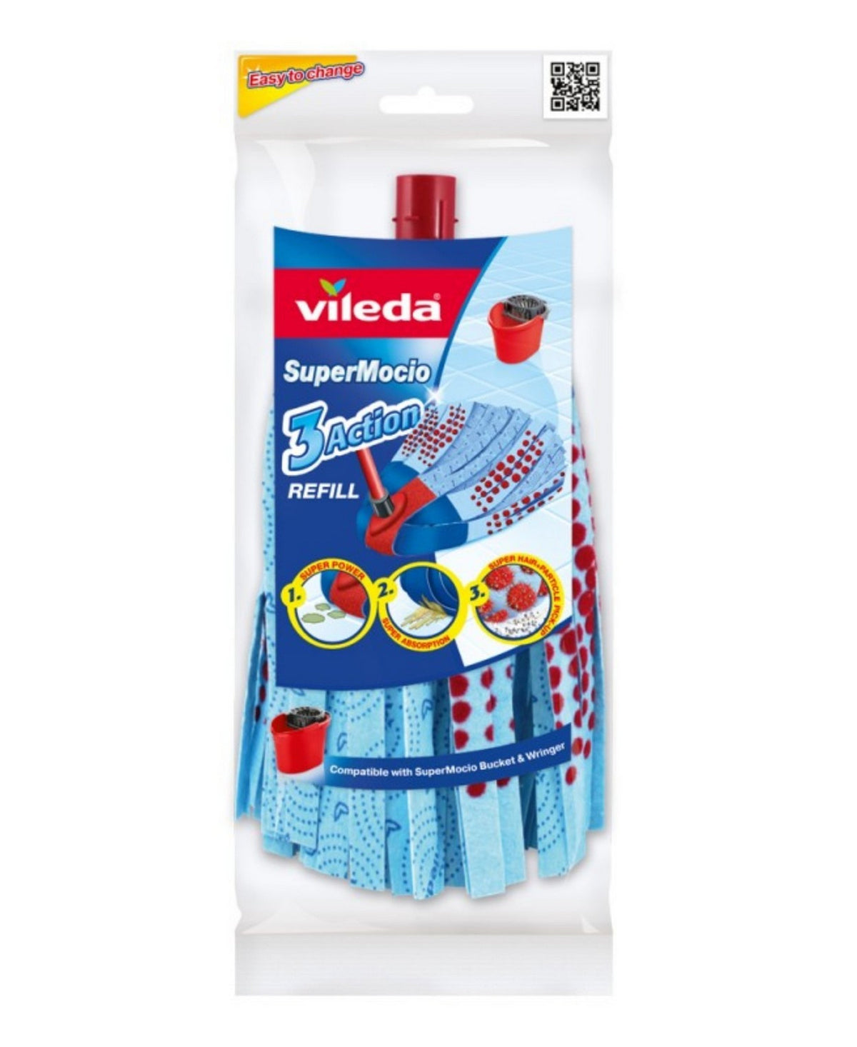 Vileda Super Mop 3 Action Floor Cleaning Mop Refill 1pc