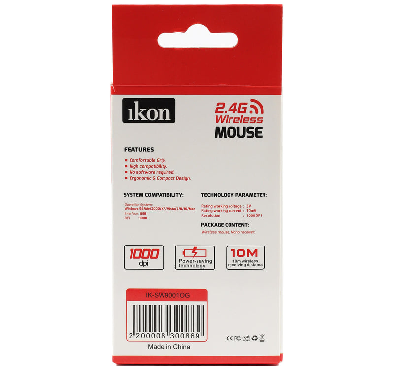 Ikon Wireless Mouse IK-SW9001OG