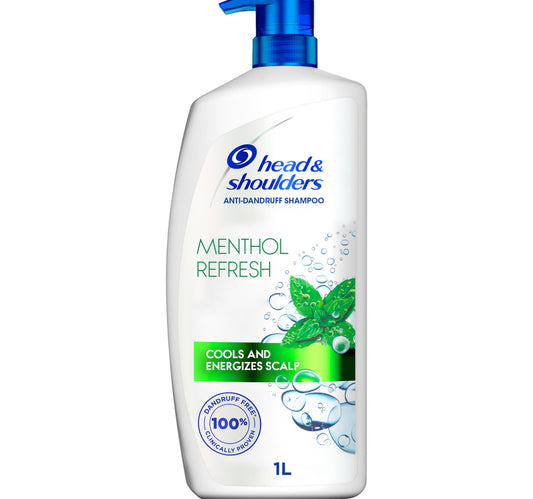 Head & Shoulders Menthol Refresh Anti-Dandruff Shampoo for Itchy Scalp 1 Litre