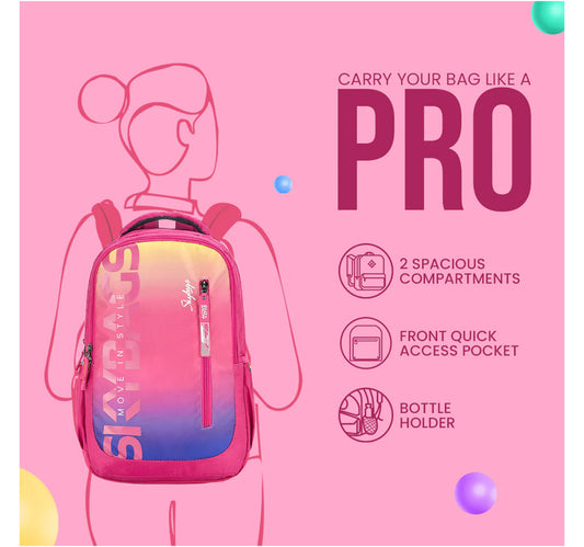 Skybags Backpack 18.5" Flex Pink