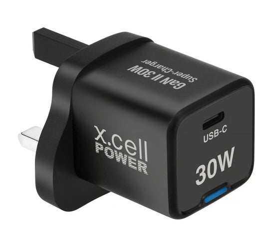 X.Cell Gan 2 Super Charger, 30W, Black, XL-HC-30W-1C-GAN-PD-BLK Lulu Hypermarket