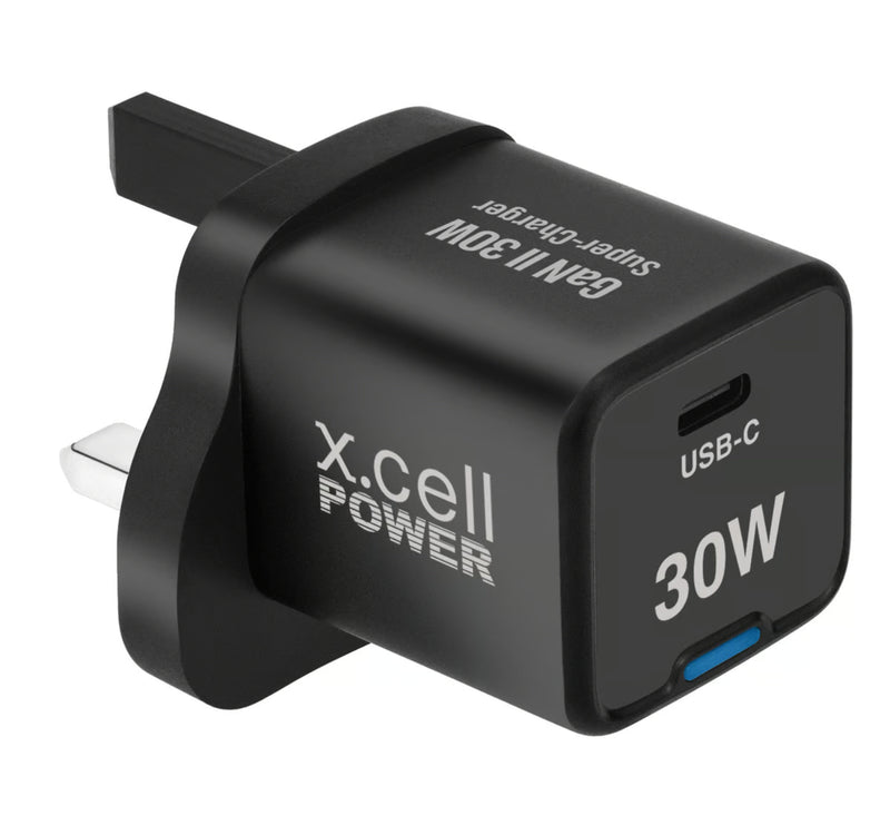 X.Cell Gan 2 Super Charger, 30W, Black, XL-HC-30W-1C-GAN-PD-BLK Lulu Hypermarket