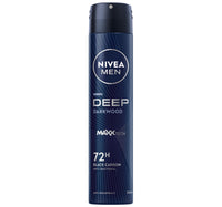 Nivea Men Deep MaxxTech Darkwood Spray with Black Carbon 72H Odor & Sweat Protection 200 ml