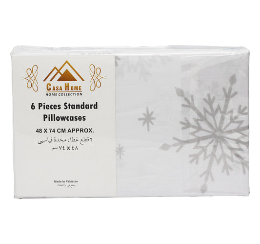 Casa Home Pillow Cases 48 x 74cm 6pcs Set Assorted