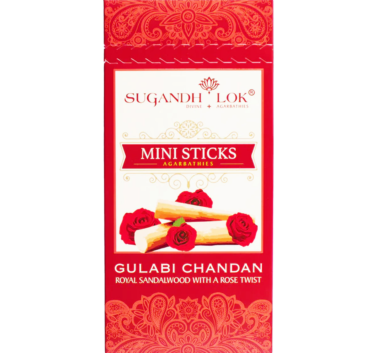 Sugandh Lok Gulabi Chandan Mini Sticks Agarbathies 50 g