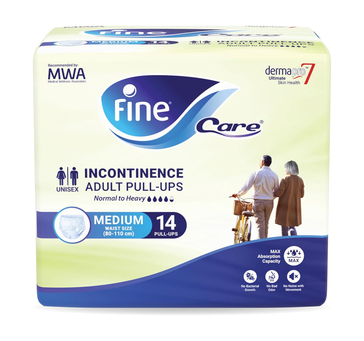 Fine Care Incontinence Adult Pull-Ups Pants Unisex Medium Waist Size 80 - 110 cm 14 pcs