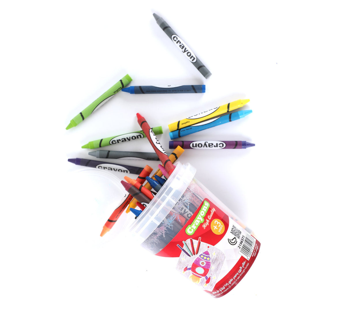Win Plus Wax Crayon Set, 50 pcs, Assorted, R50B