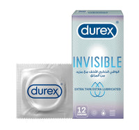 Durex Invisible Condoms Extra Thin Extra Lubricated 12 pcs
