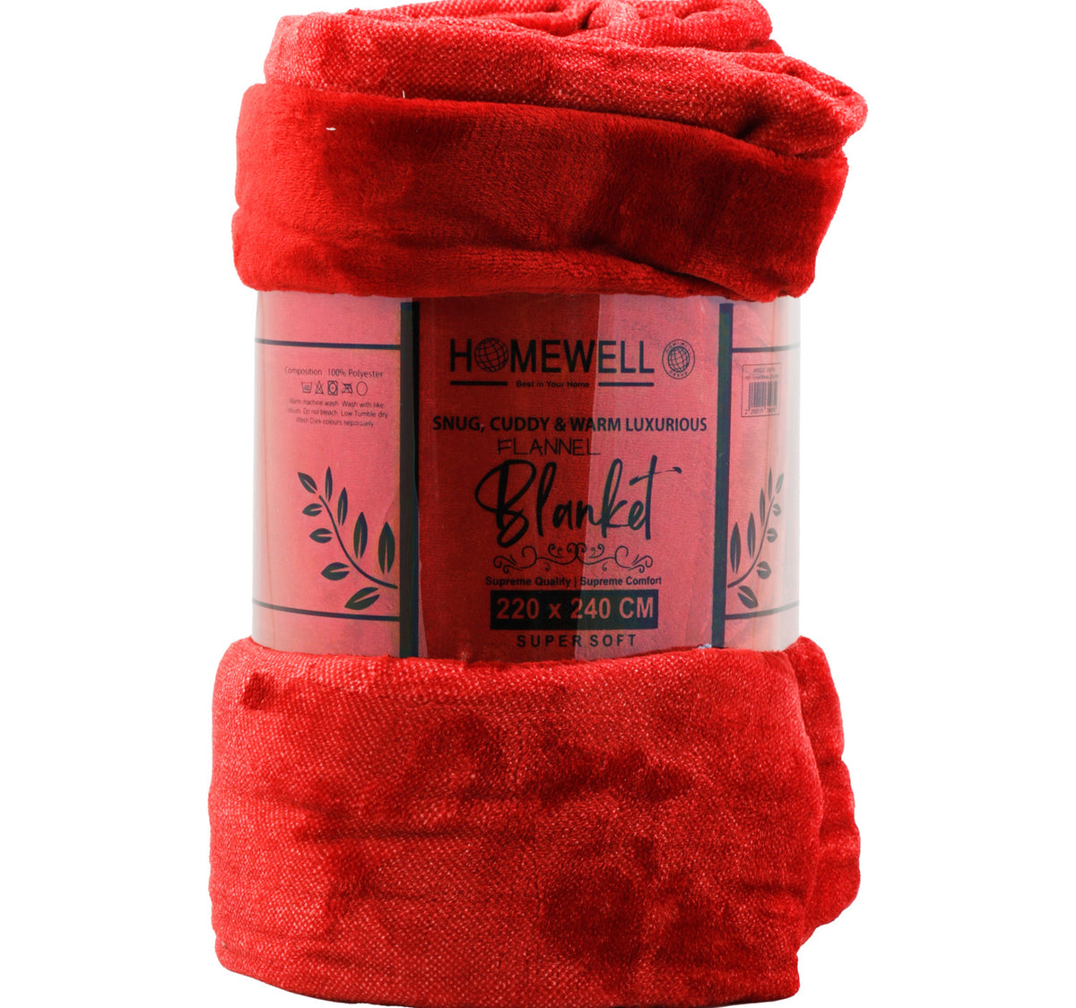 Homewell Flannel Blanket, 220 x 240 cm, Assorted