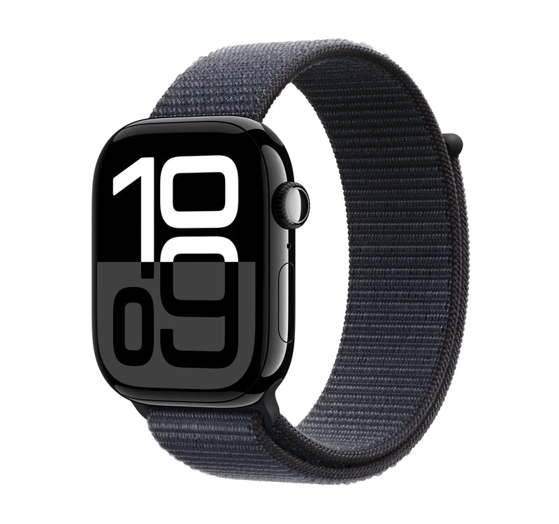 Apple Watch Series 10 GPS, 46 mm Jet Black Aluminium Case with Ink Sport Loop Lulu Hypermarket