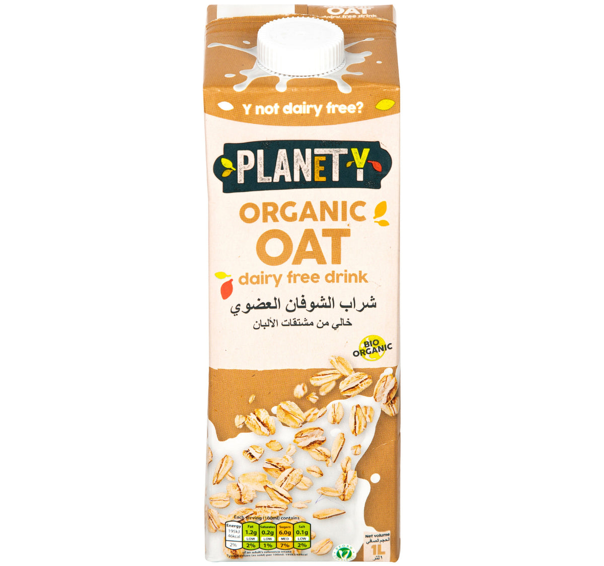 PlanetY Organic Oats Dairy Free Drink 1 Litre