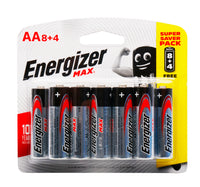 Energizer Max AA Alkaline Battery 8+4