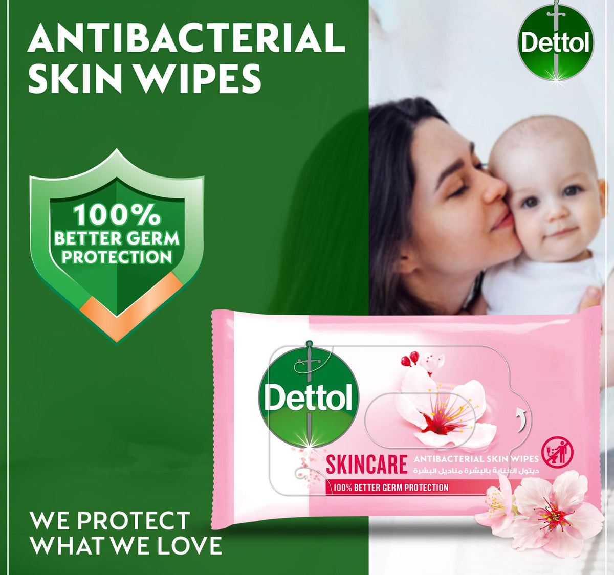 Dettol Skincare Antibacterial Skin Wipes 5 x 10 pcs