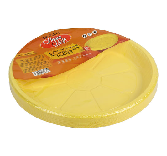 Home Mate Yellow Plastic Plate 10" 20pcs