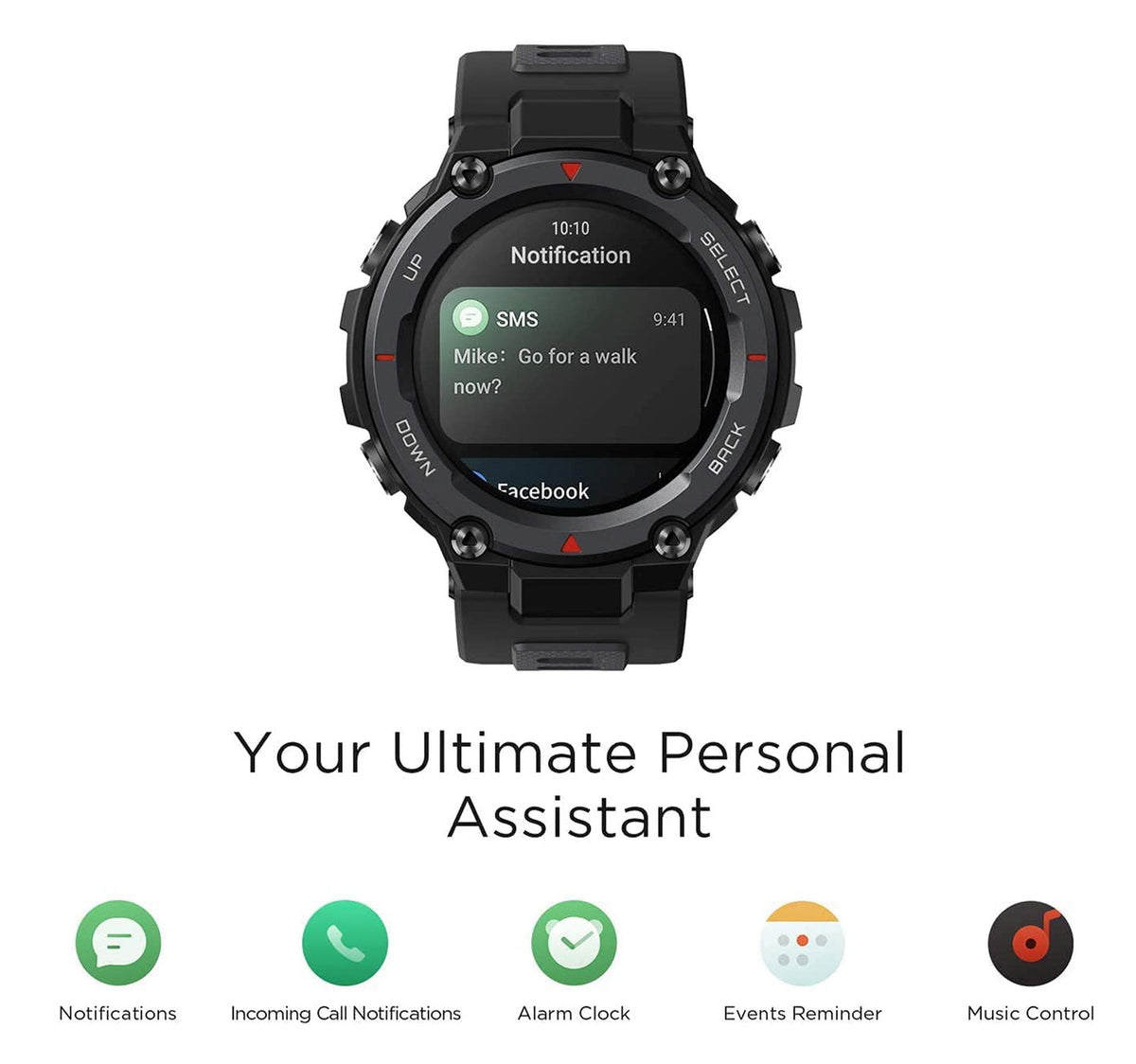 Amazfit GPS T-Rex Pro Smartwatch, Black, A2013 Sultan Center