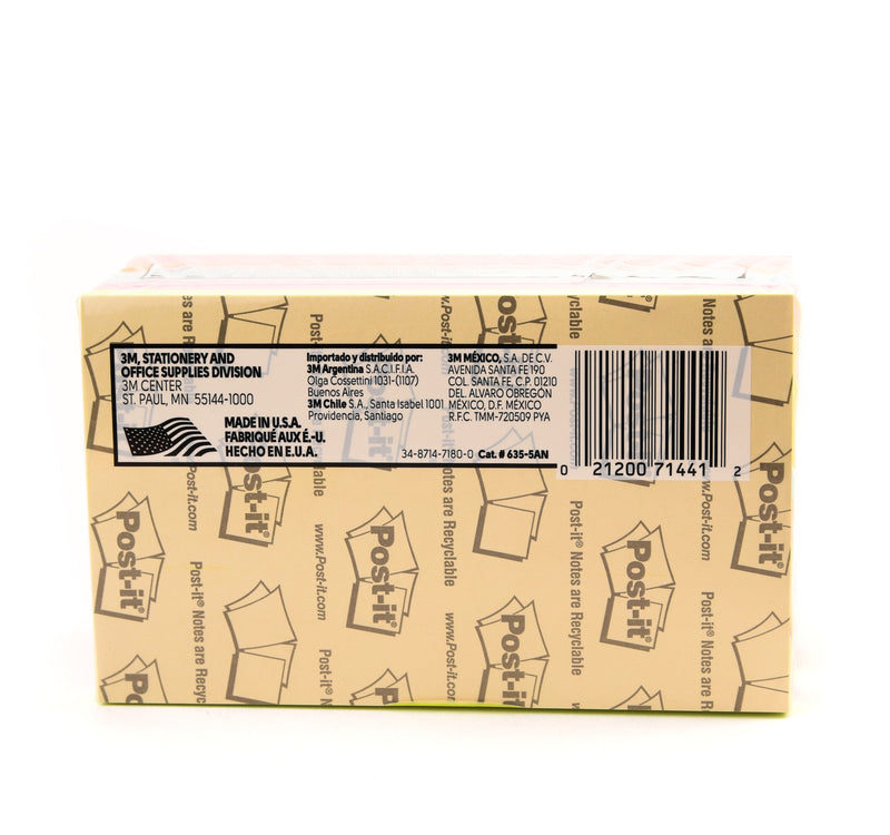 3M Post-it Neon Colors Lined 3inchx5inch 5 x 100 Sheet