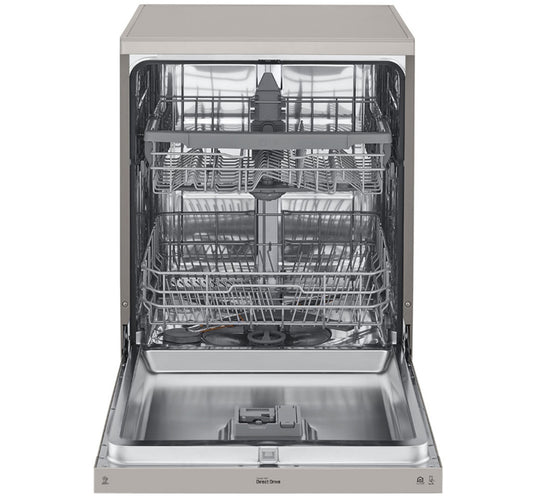 LG Free Standing Dishwasher, 8 Programs, 14 Place Settings, Platinum Silver, DFB512FP