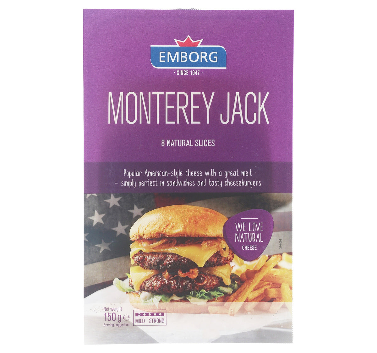 Emborg Monterey Jack Cheese Slices 8 pcs 150 g Lulu Hypermarket