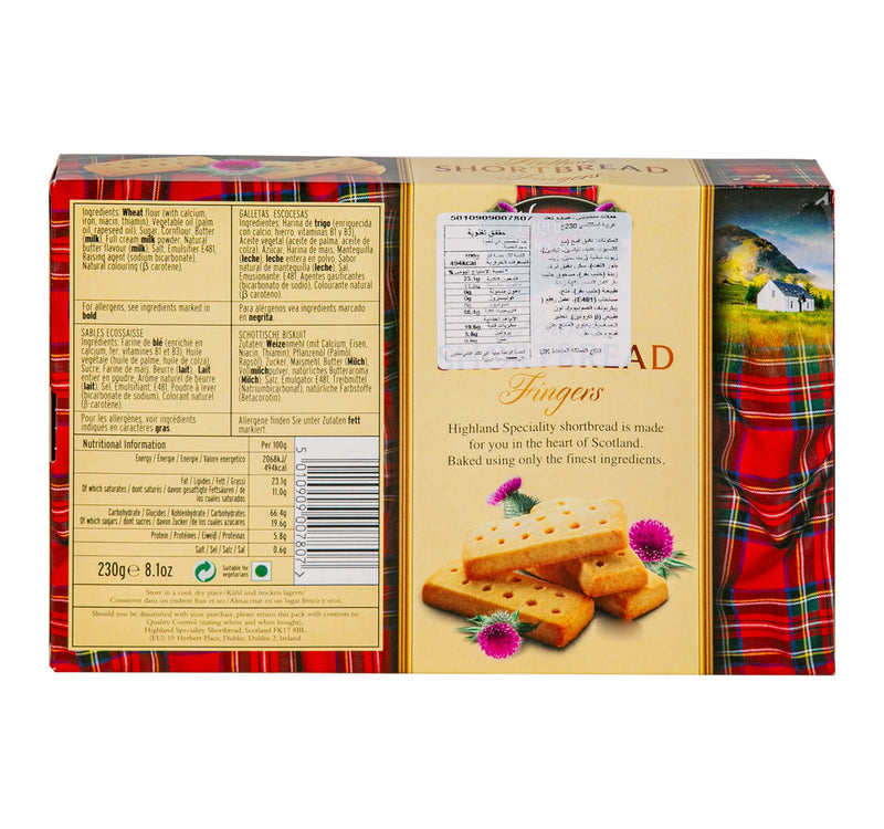 Highland Specialty Scottish Shortbread Fingers 230 g