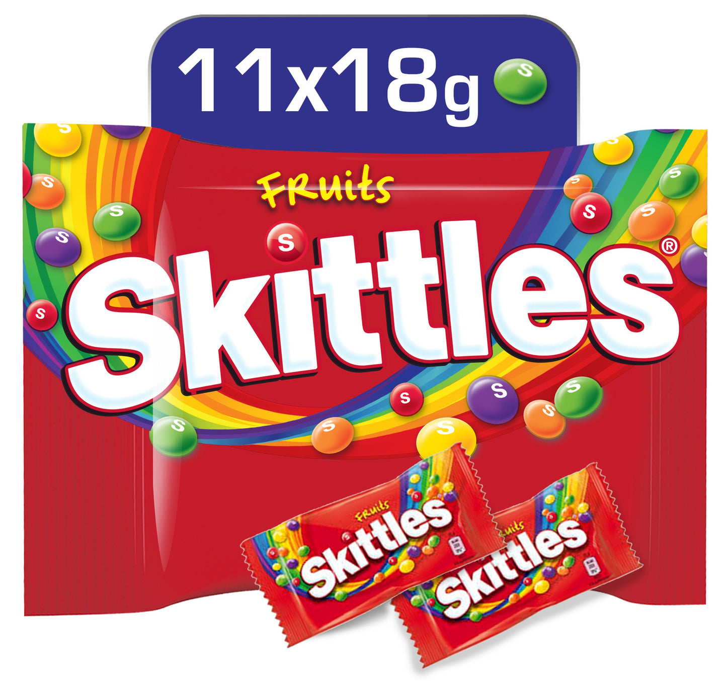 Skittles Candy Coated Chewy Lens Fruit 11 x 18 g