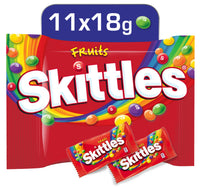 Skittles Candy Coated Chewy Lens Fruit 11 x 18 g