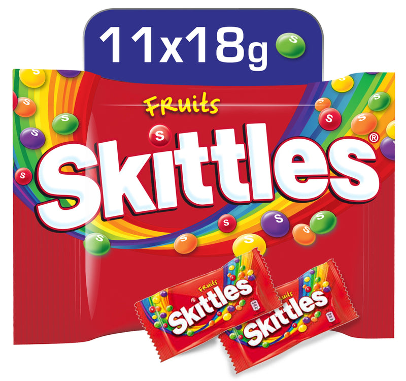 Skittles Candy Coated Chewy Lens Fruit 11 x 18 g