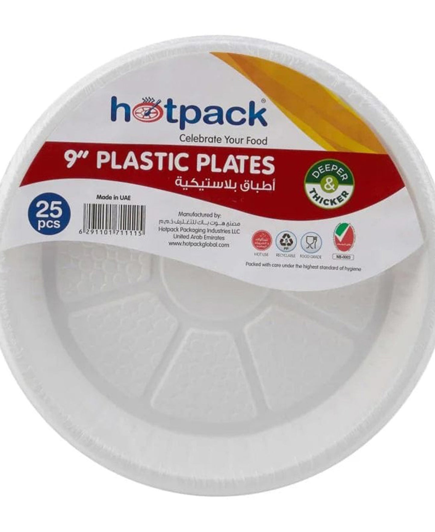 Hotpack 9" Plastic Plates 25 pcs