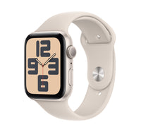 Apple Watch SE GPS Smartwatch, 44 mm Starlight Aluminium Case with Starlight Sport Band, S/M, MRE43