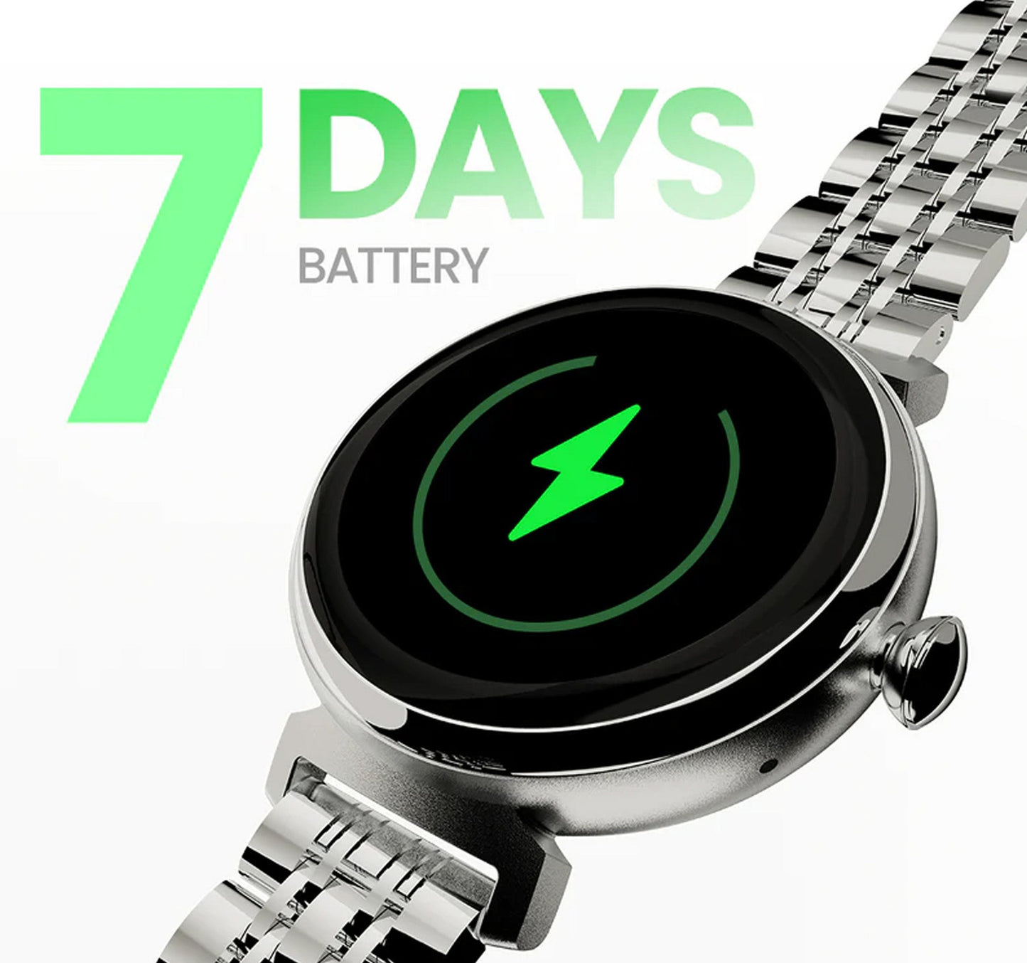 HiFuture Aura Smartwatch, 1.04 inches AMOLED Display, Silver Sultan Center