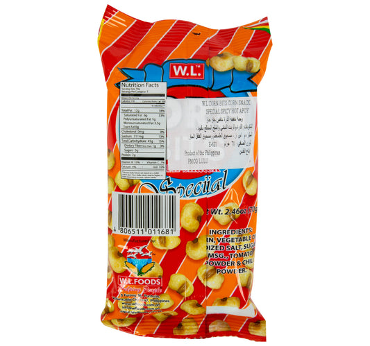 WL Foods Corn Bits Special Spicy Apoy Corn Snack 70 g