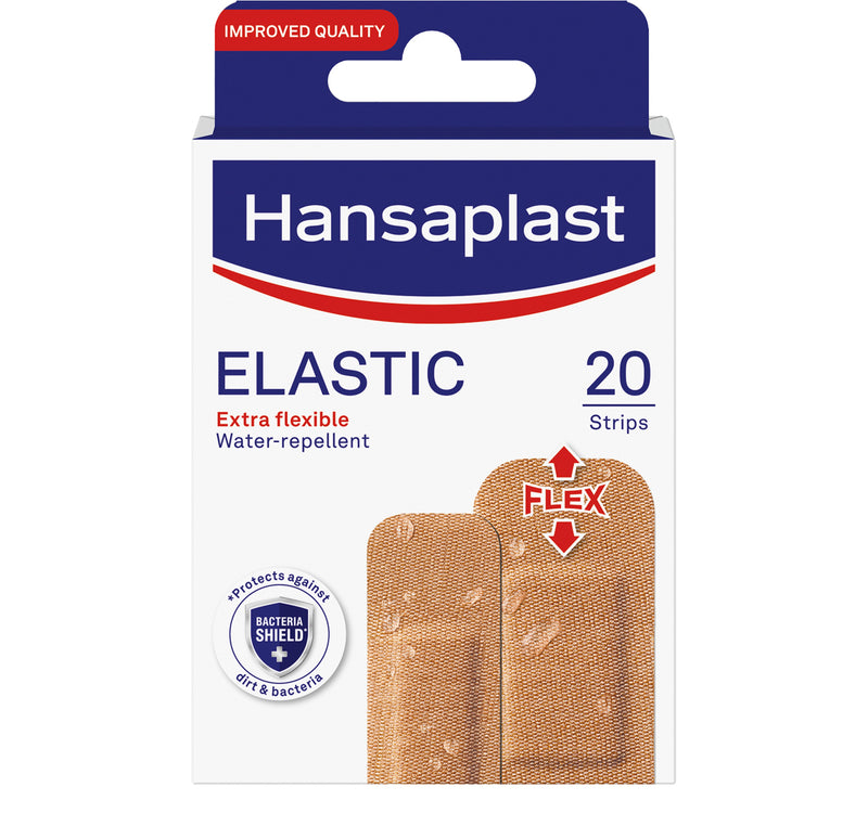 ضمادات جروح من القماش المرن من هانزا بلاست، ضمادات مرنة للغاية ومقاومة للماء، 20 قطعة