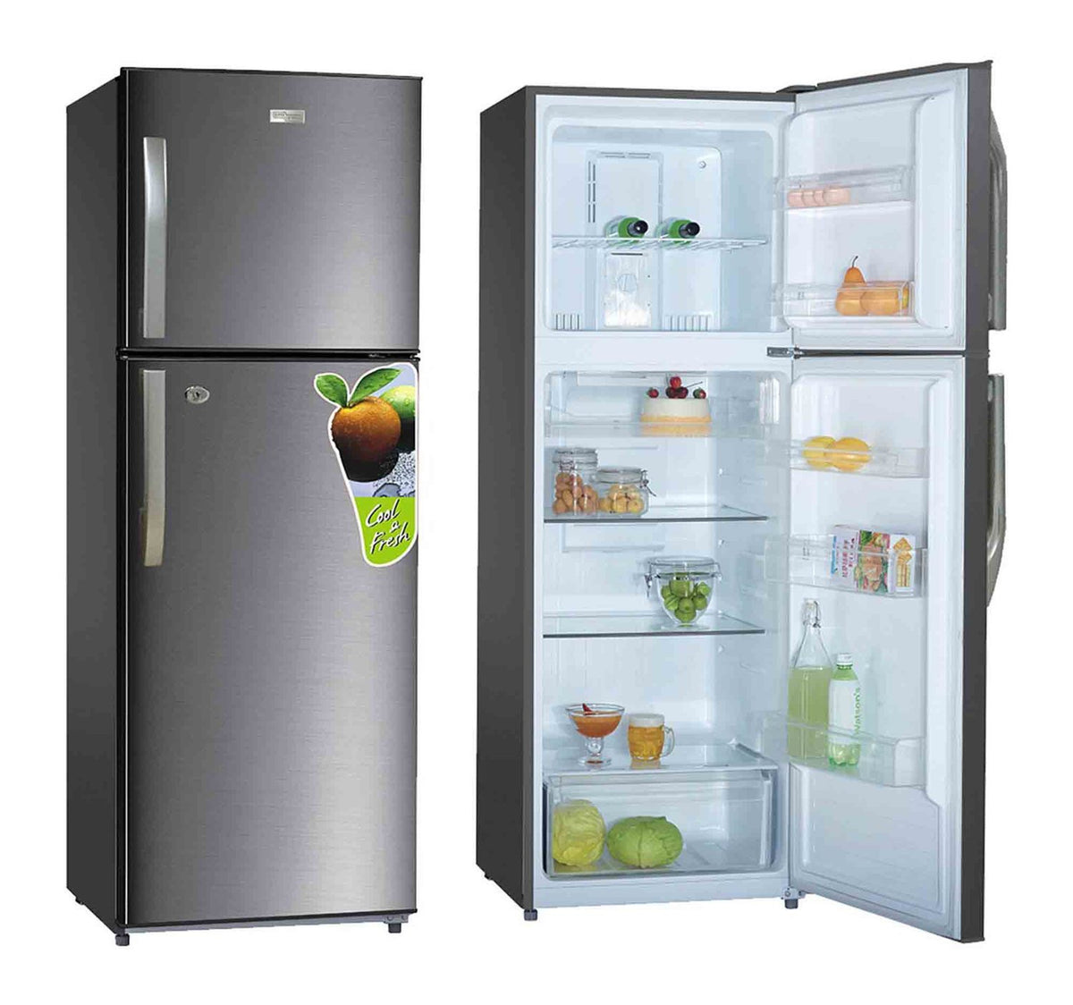 Super General Double Door Refrigerator, 425L Net Capacity, Inox, SGR510I