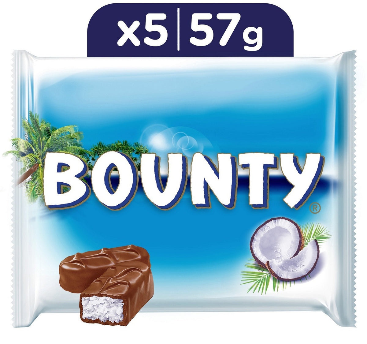 Bounty Milk Chocolate Bars 57 g x 5 pcs Lulu Hypermarket