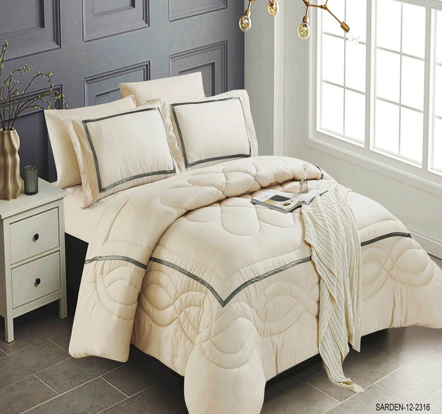 Elite Home Comforter Set 6pcs 230 x 250cm Sarden