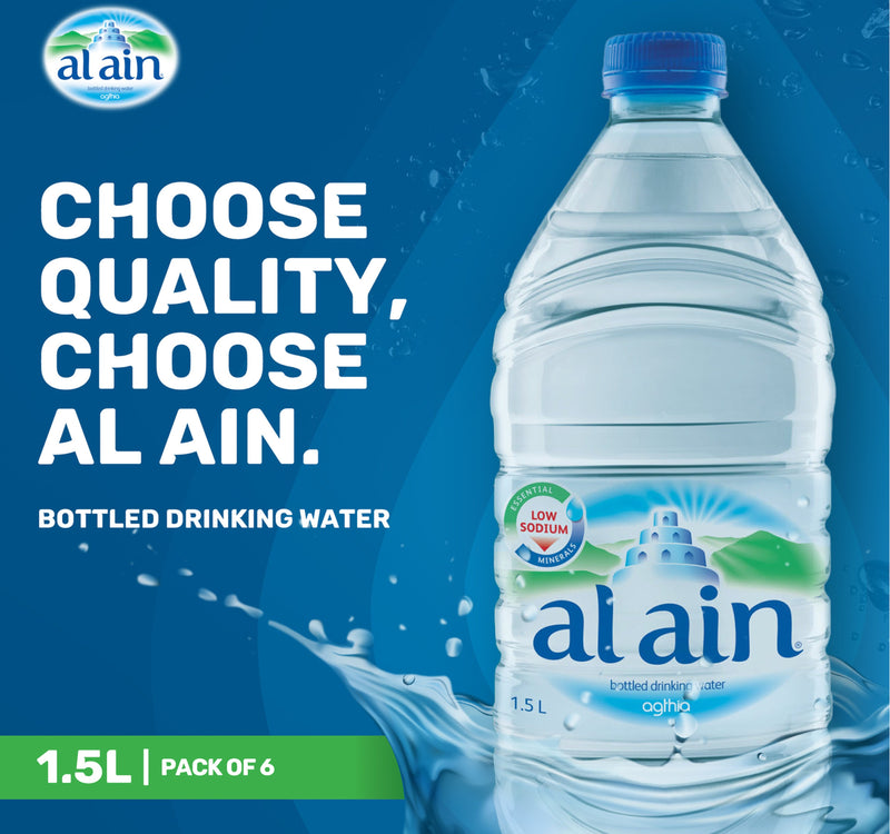 Al Ain Bottled Drinking Water Low Sodium 6 x 1.5 Litres