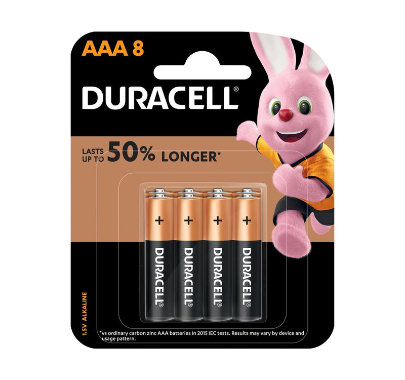 Duracell Type AAA Alkaline Batteries, pack of 8