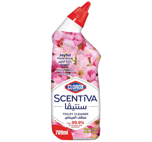 Clorox Scentiva Toilet Cleaner Japanese Spring Blossom Bleach Free 709 ml