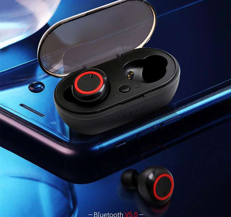 Iends Wireless Earbuds with Case, Black, IE-TWS37