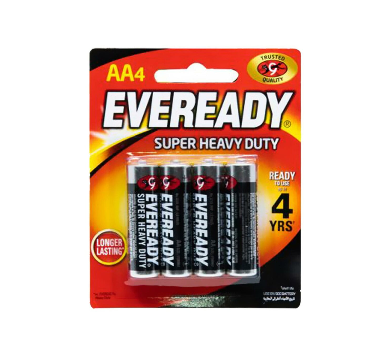 Eveready Super Heavy Duty Carbon Zinc AA Batteries 4pcs