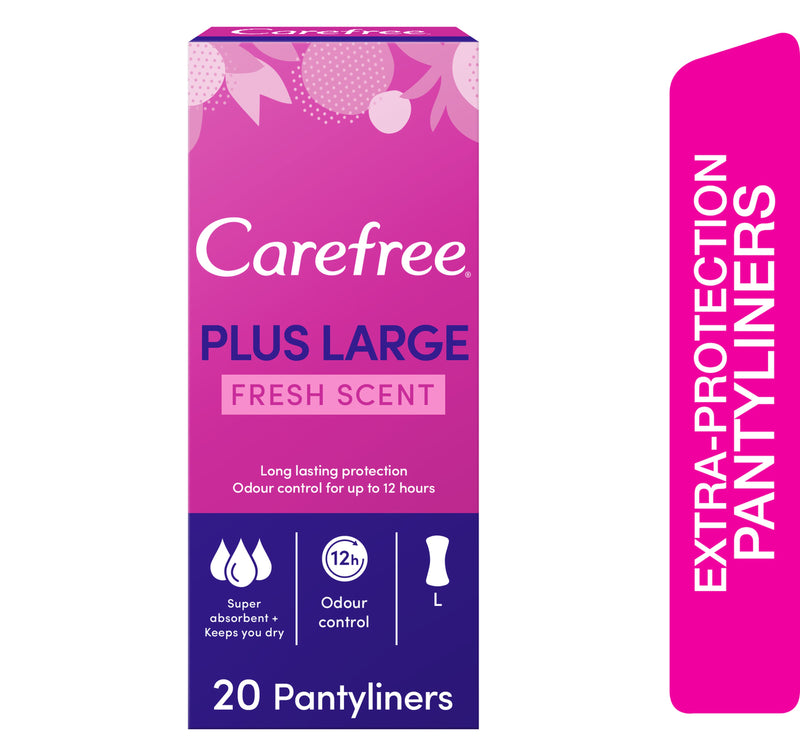 Carefree Panty Liners Plus Large Fresh Scent 20pcs