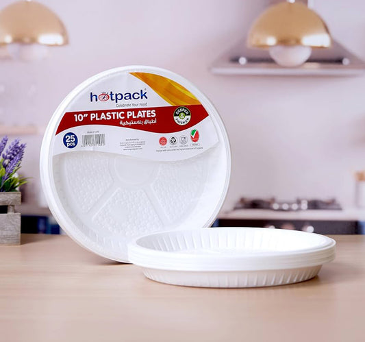 Hotpack 10" Plastic Plate 25 pcs