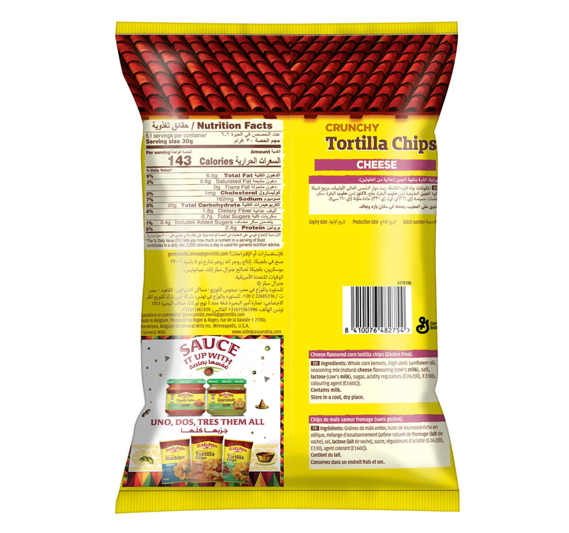 Old El Paso Crunchy Tortilla Chips Cheese 185 g