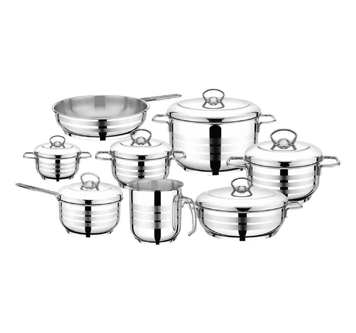 Bonera Diamond Plus Stainless Steel Cookware Set, 14 pcs