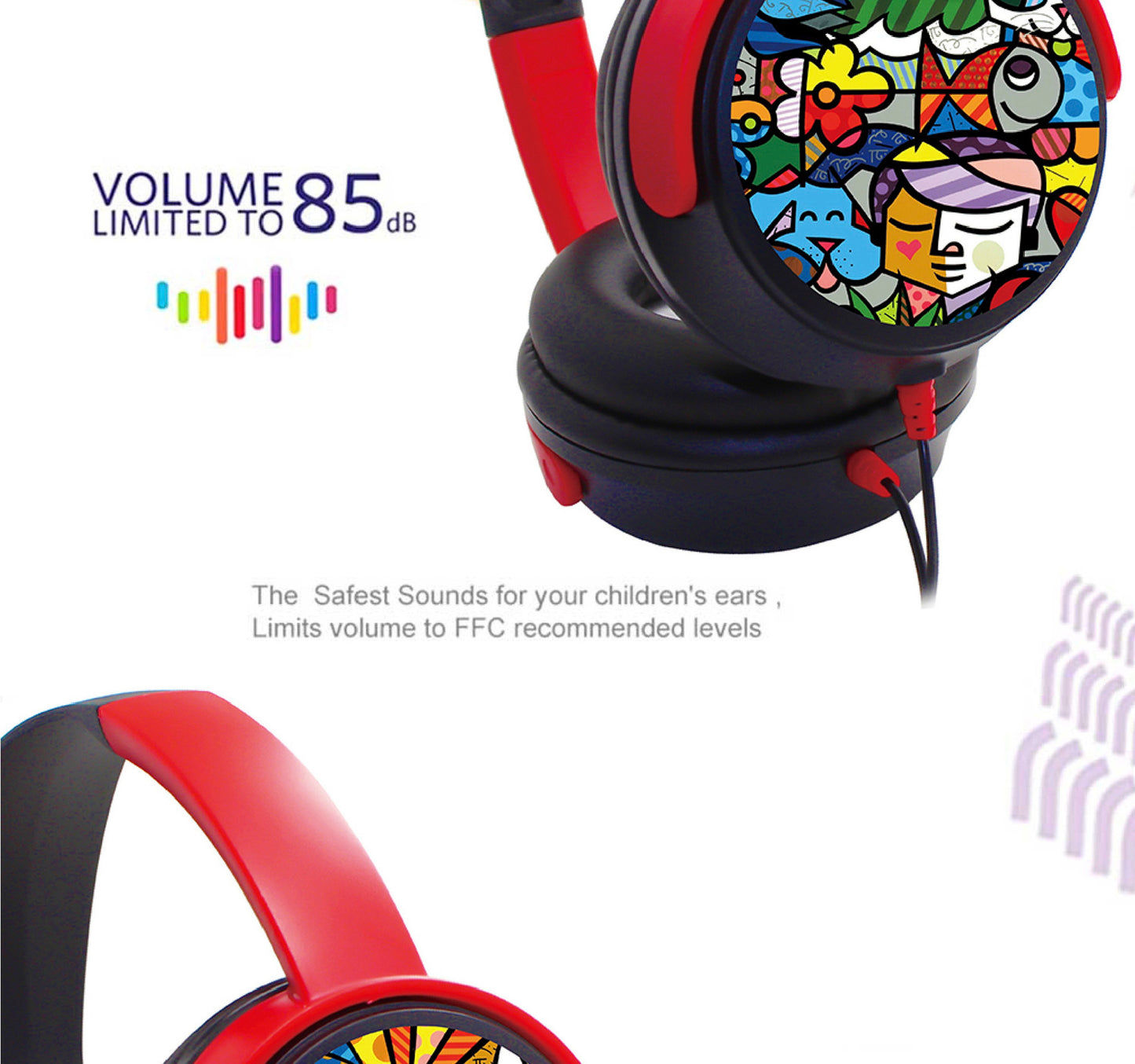Trands Over-Ear Foldable and Wired Kids Headset with 3.5mm Plug Microphone, HS997